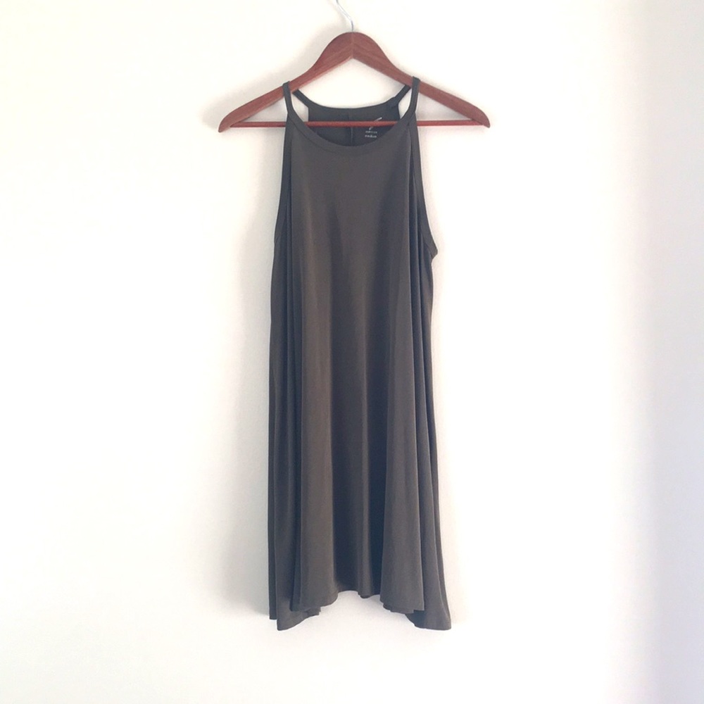 Alya Women's Halter Top Dress Olive Green Size Medium
